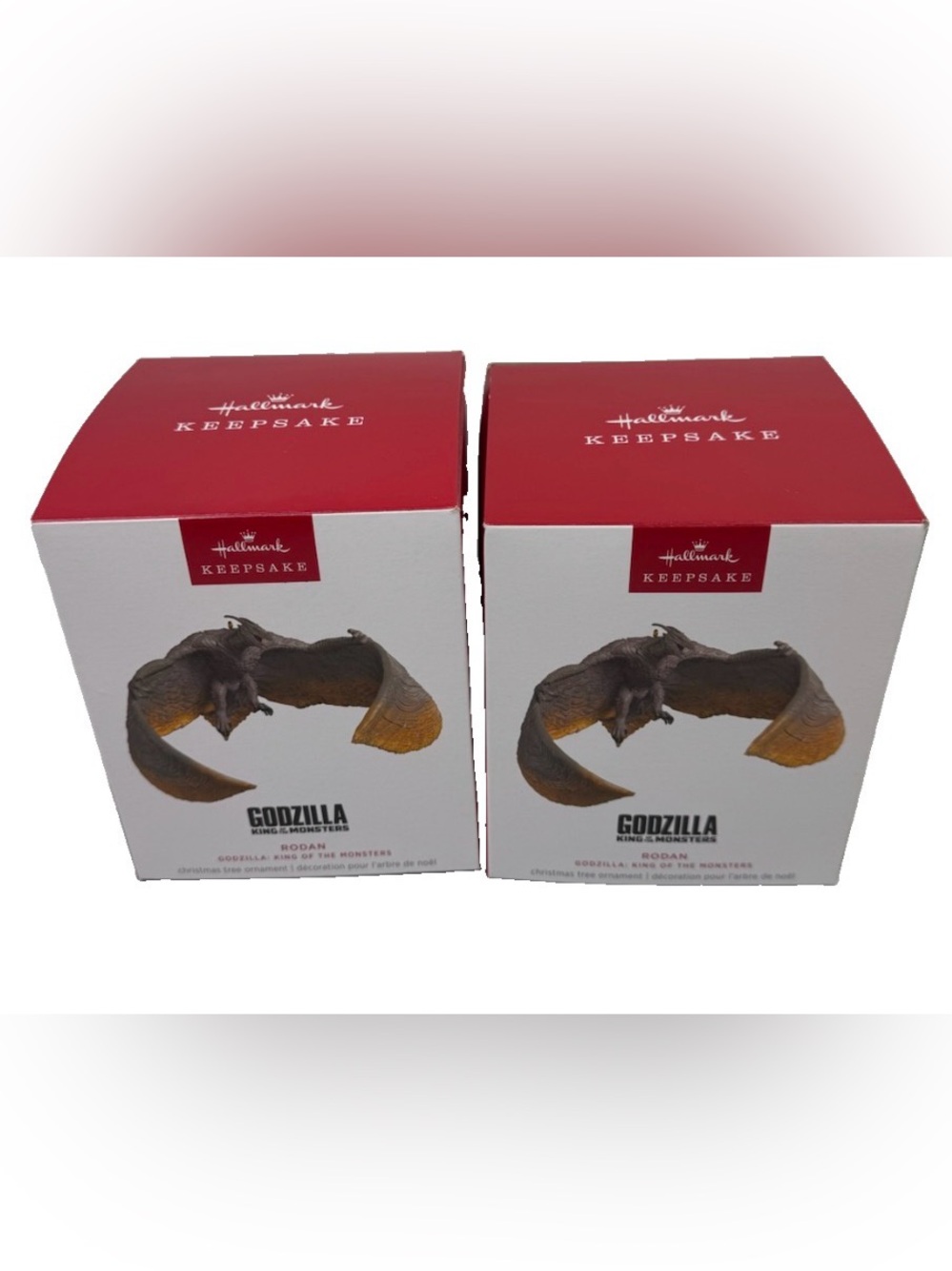 2025 (2) Hallmark Rodan Godzilla King of the Monsters Keepsake Tree Ornament NEW